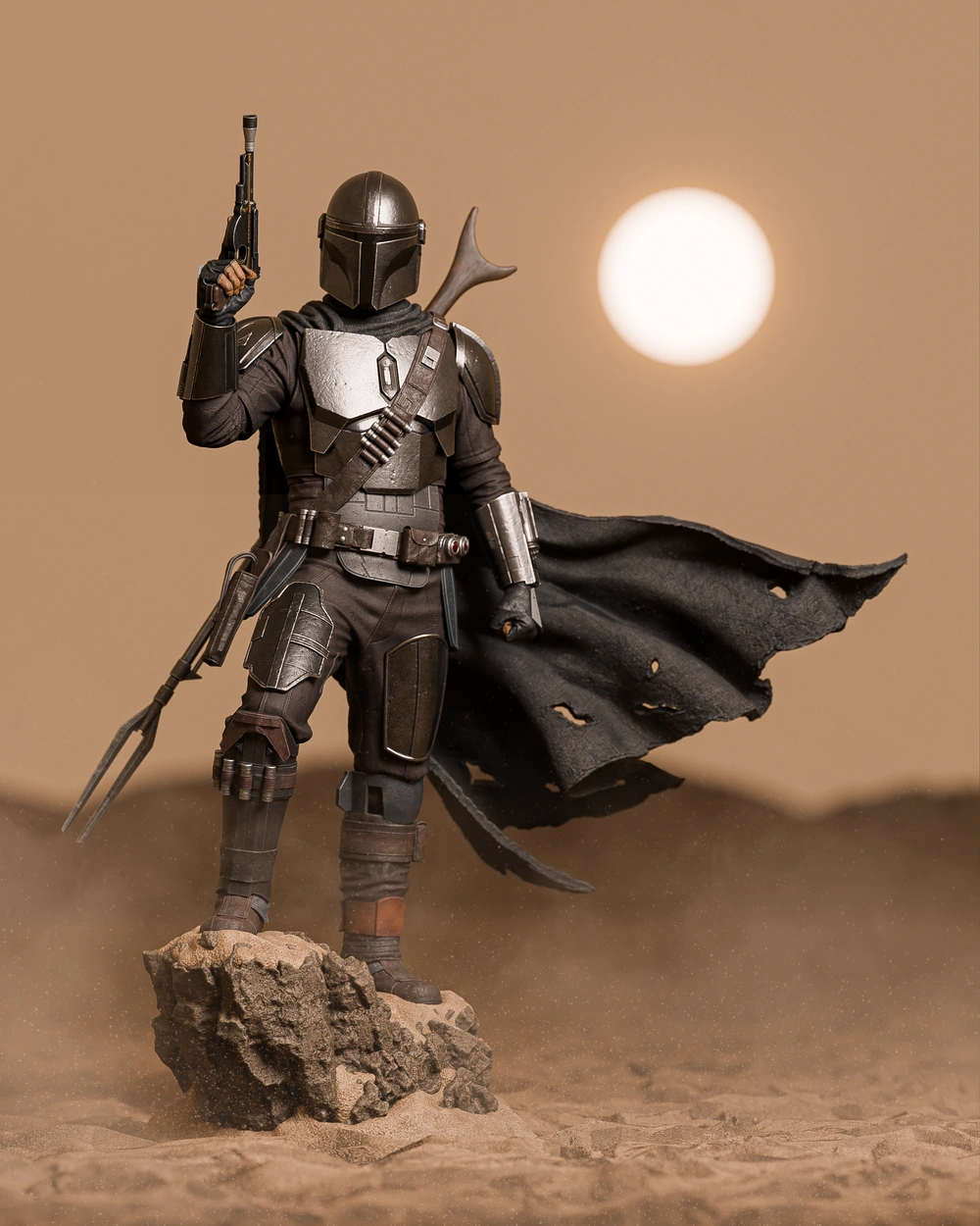 The Mandalorian — Star Wars STL render The Mandalorian — Star Wars 3D printable STL model