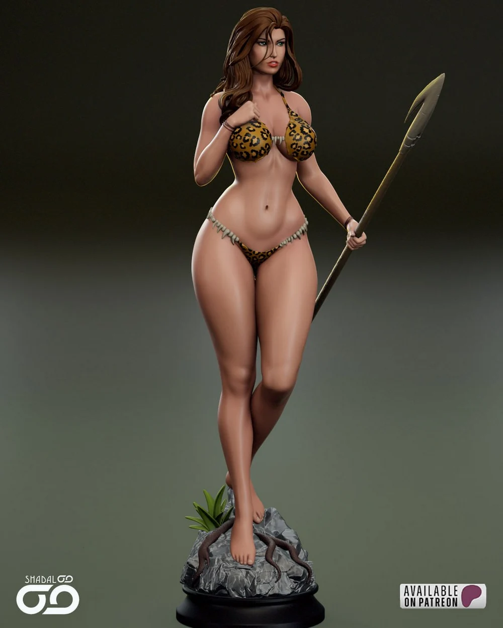 Cavewoman STL render Cavewoman 3D printable STL model