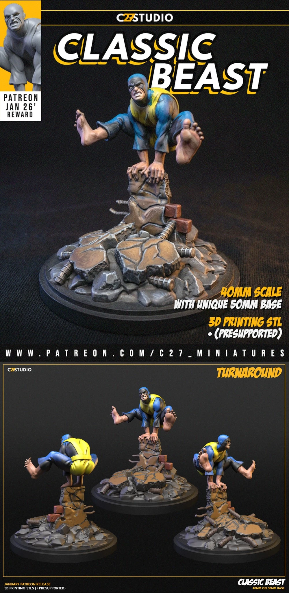 Beast — Marvel / X-Men 3D printable STL model