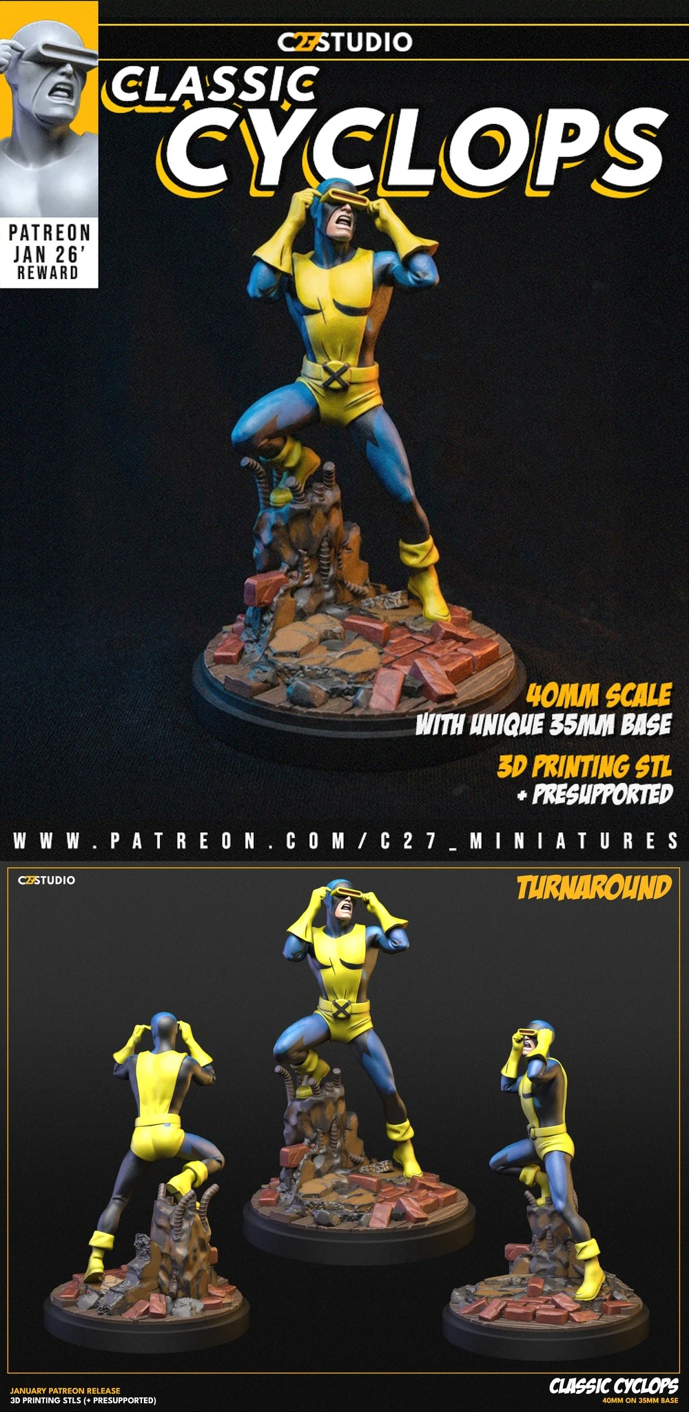 Cyclops — Marvel / X-Men 3D printable STL model