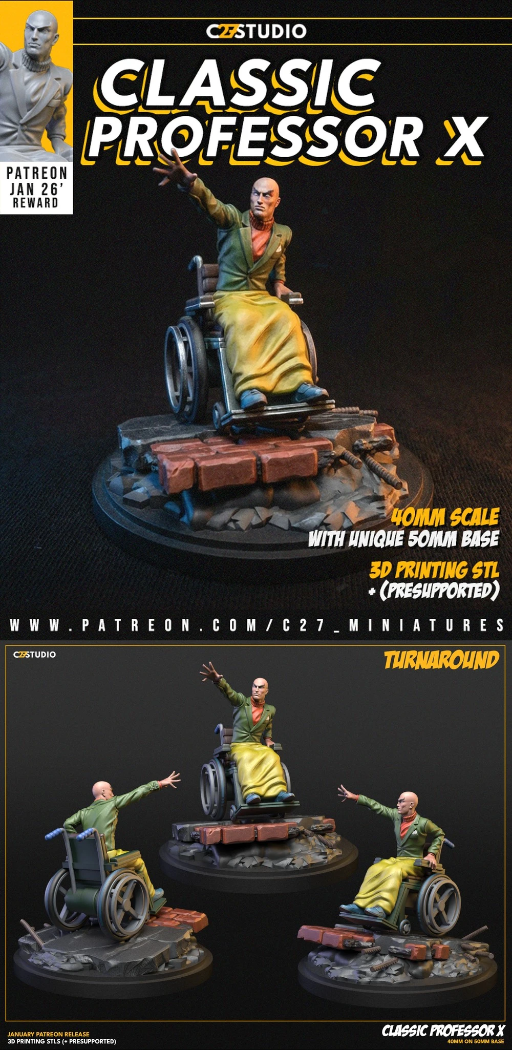 Professor X — Marvel / X-Men 3D printable STL model