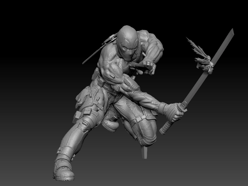 Deadpool — Marvel STL render Deadpool — Marvel 3D printable STL model