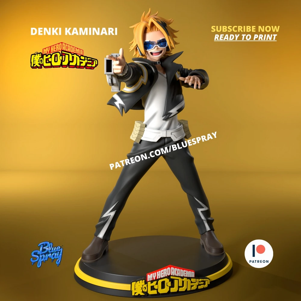 Denki Kaminari — My Hero Academia STL render Denki Kaminari — My Hero Academia 3D printable STL model