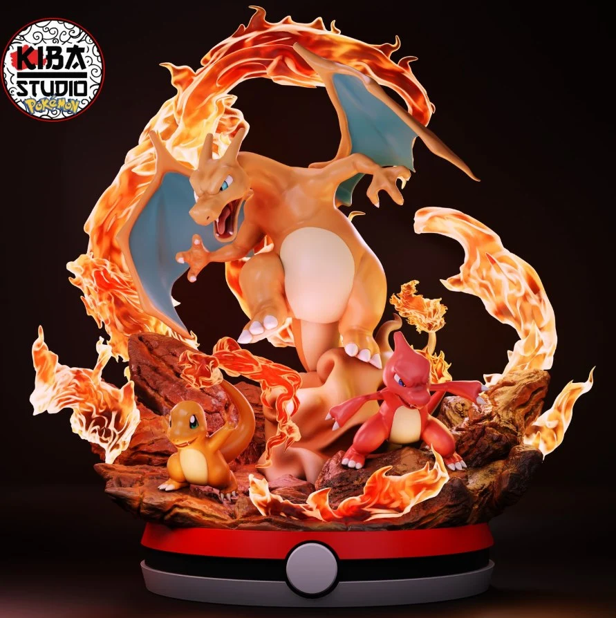 Charmander Diorama — Pokémon STL render Charmander Diorama — Pokémon 3D printable STL model