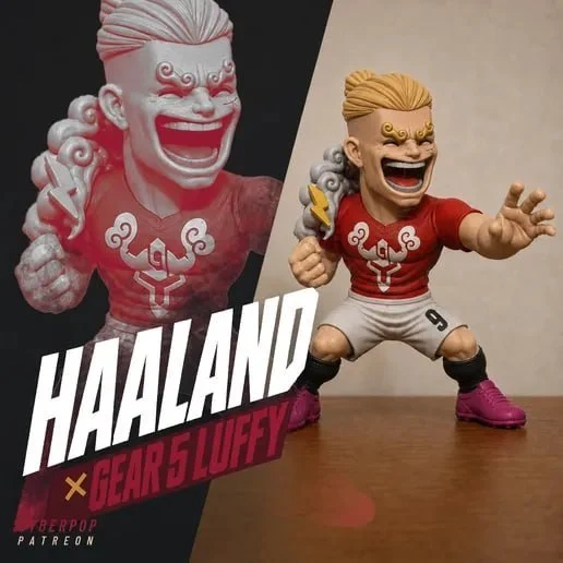 Erling Haaland x Luffy Gear 5 — One Piece / Meme Crossover 3D printable STL model