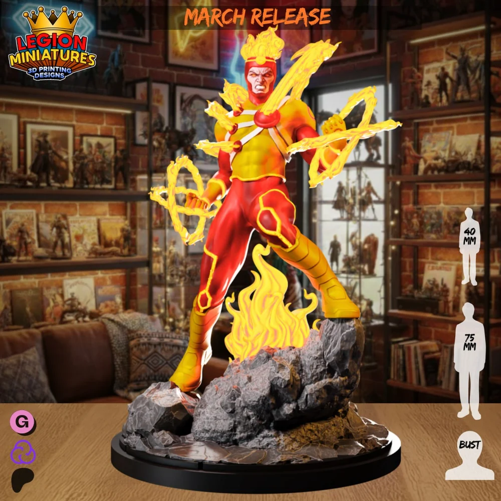 Firestorm — DC Comics STL render Firestorm — DC Comics 3D printable STL model
