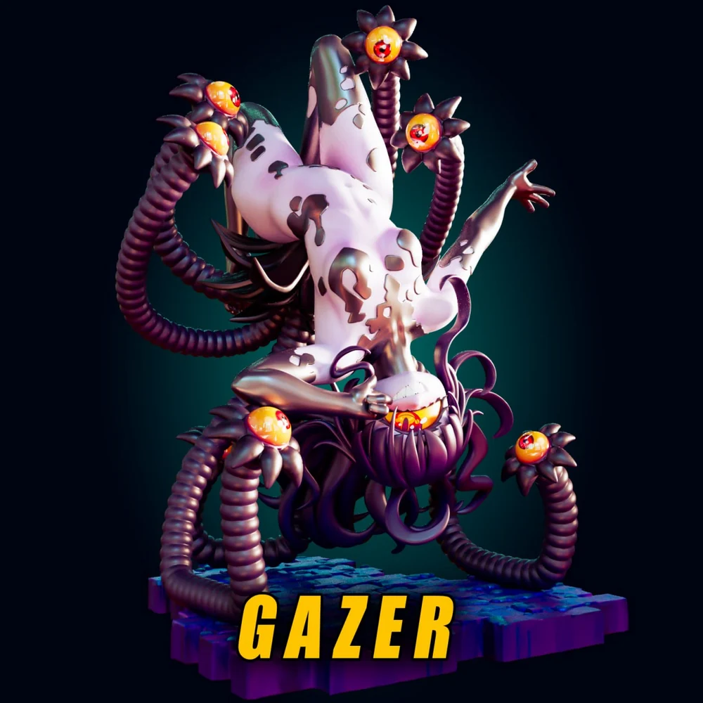 Gazer Beholder Monster Girl STL render Gazer Beholder Monster Girl 3D printable STL model