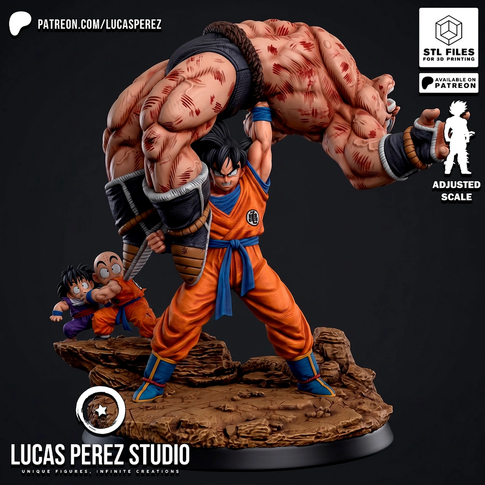 Goku vs Nappa — Dragon Ball Z 3D printable STL model