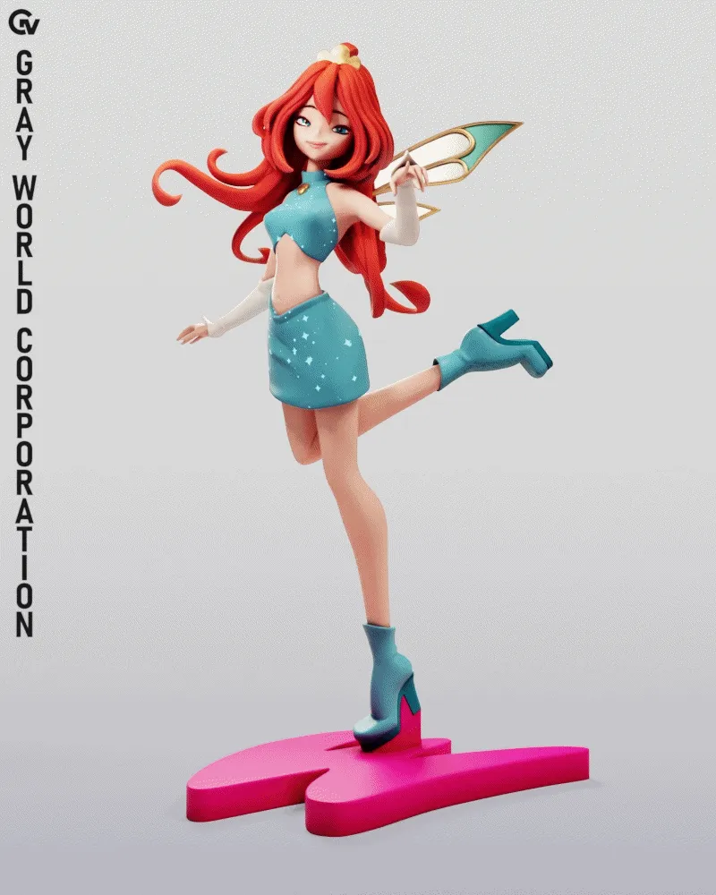 Bloom Fairy Form 2 — Winx Club STL render Bloom Fairy Form 2 — Winx Club 3D printable STL model