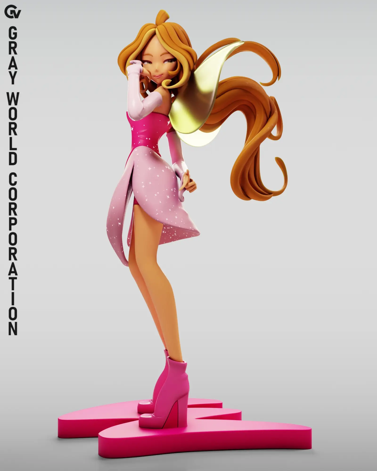 Flora Fairy Form 2 — Winx Club STL render Flora Fairy Form 2 — Winx Club 3D printable STL model