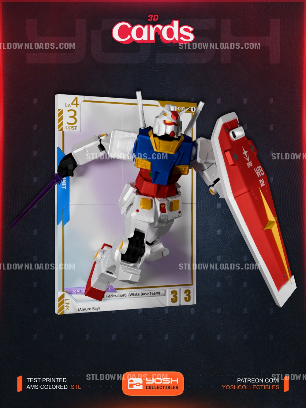 Gundam Card — Gundam STL render Gundam Card — Gundam 3D printable STL model