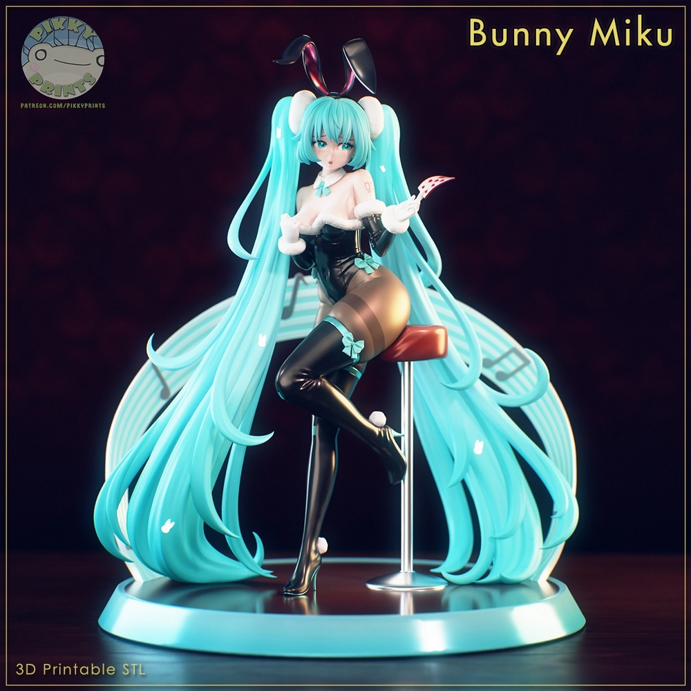 Hatsune Miku — Vocaloid STL render Hatsune Miku — Vocaloid 3D printable STL model