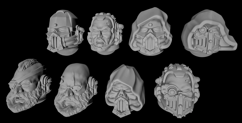 Iron Warriors Heads & Helmets — Warhammer 40,000 3D printable STL model