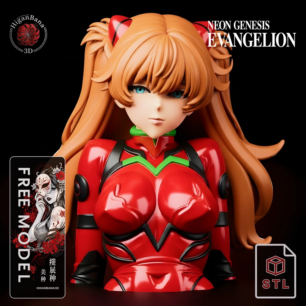 Asuka Langley — Neon Genesis Evangelion STL render Asuka Langley — Neon Genesis Evangelion 3D printable STL model