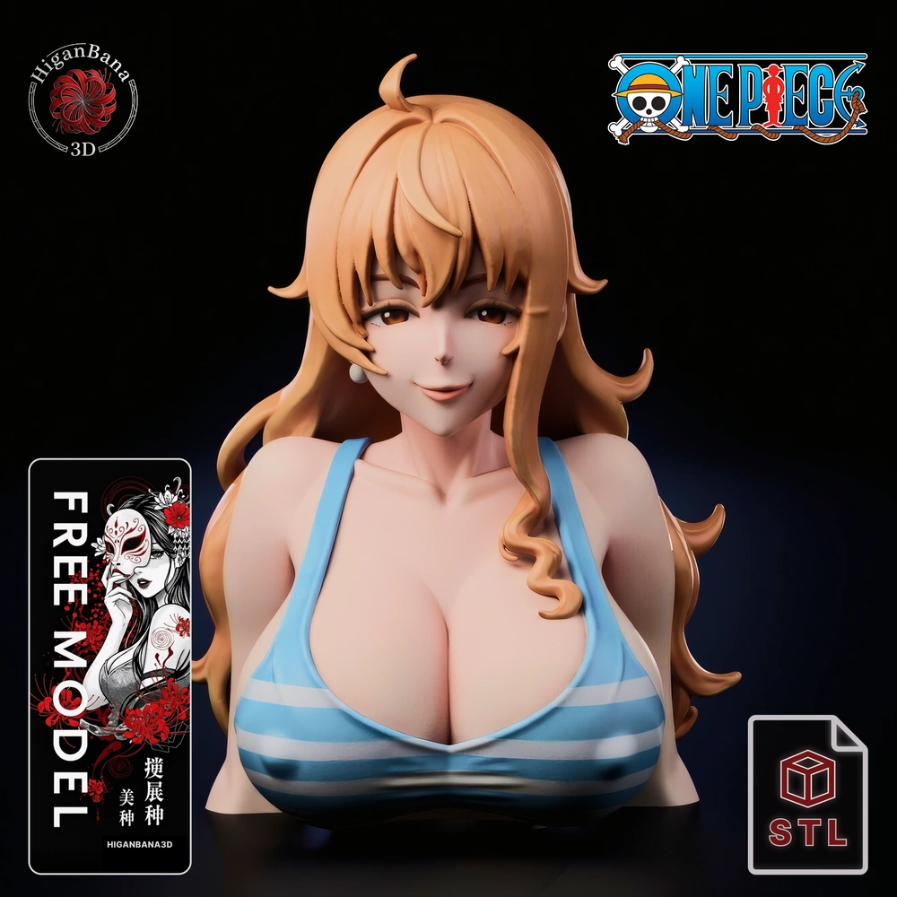 Nami Deep Cleavage Swimsuit — One Piece 3D printable STL model