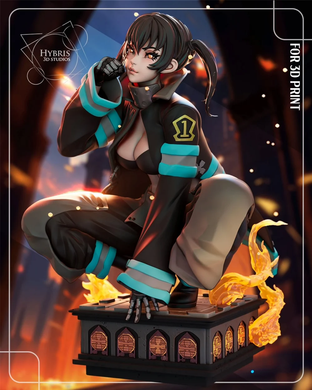 Tamaki Kotatsu — Fire Force STL render Tamaki Kotatsu — Fire Force 3D printable STL model