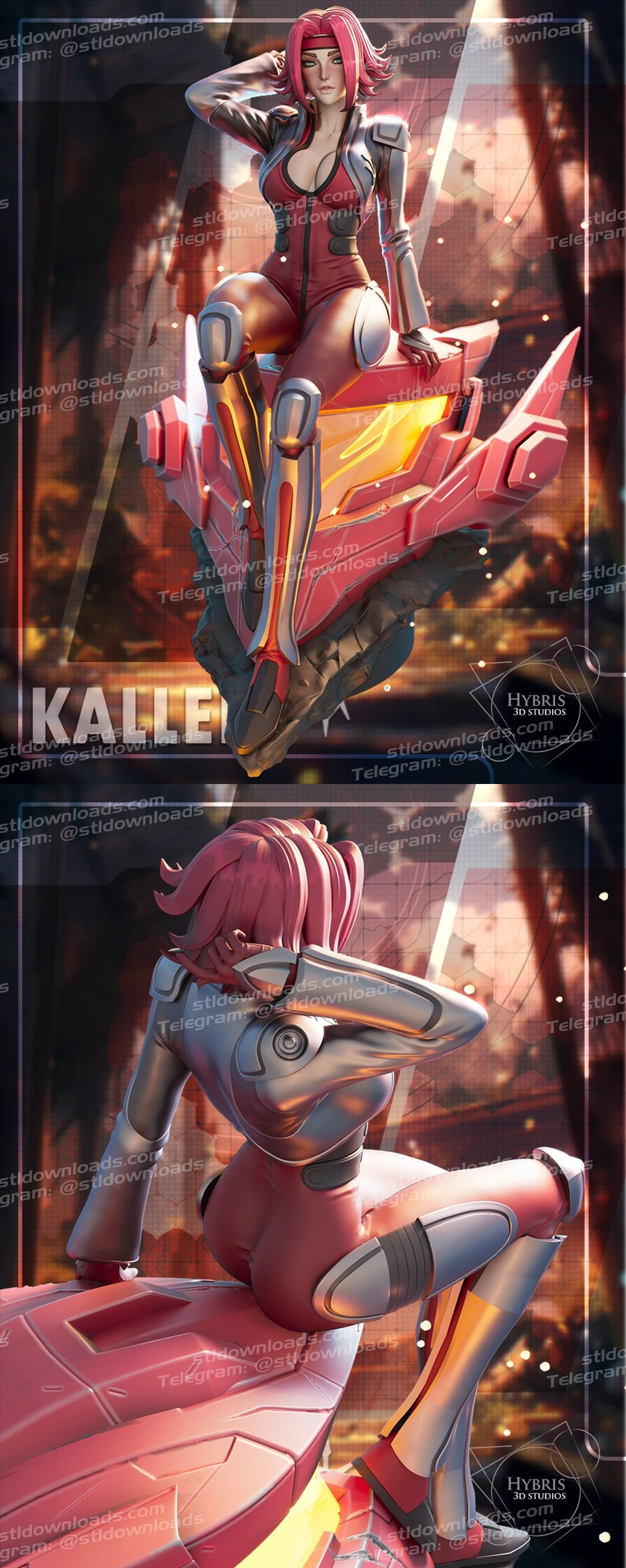 Kallen Stadtfeld — Code Geass STL render Kallen Stadtfeld — Code Geass 3D printable STL model