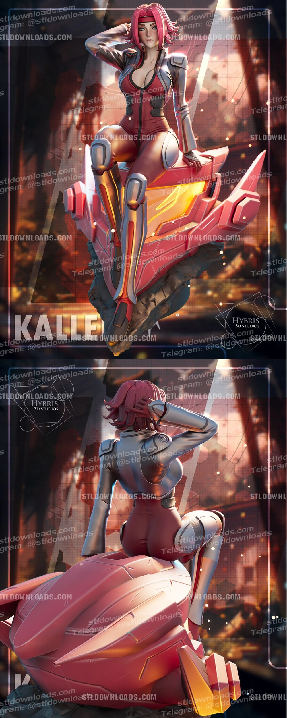 Kallen Stadtfeld — Code Geass STL render Kallen Stadtfeld — Code Geass 3D printable STL model