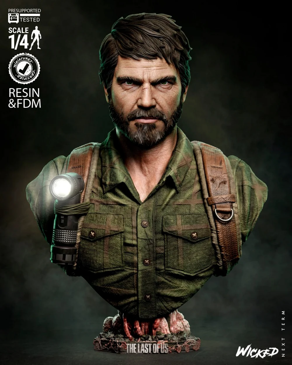 Joel Portrait Bust — The Last of Us 3D printable STL model