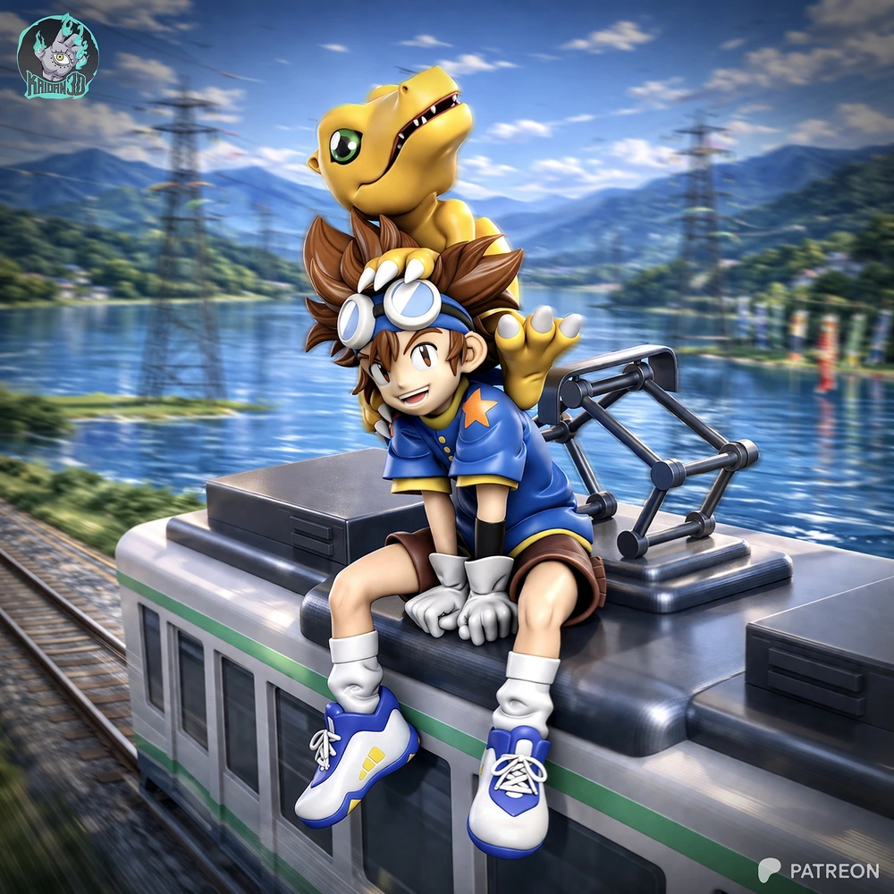 Tai x Agumon — Digimon 3D printable STL model
