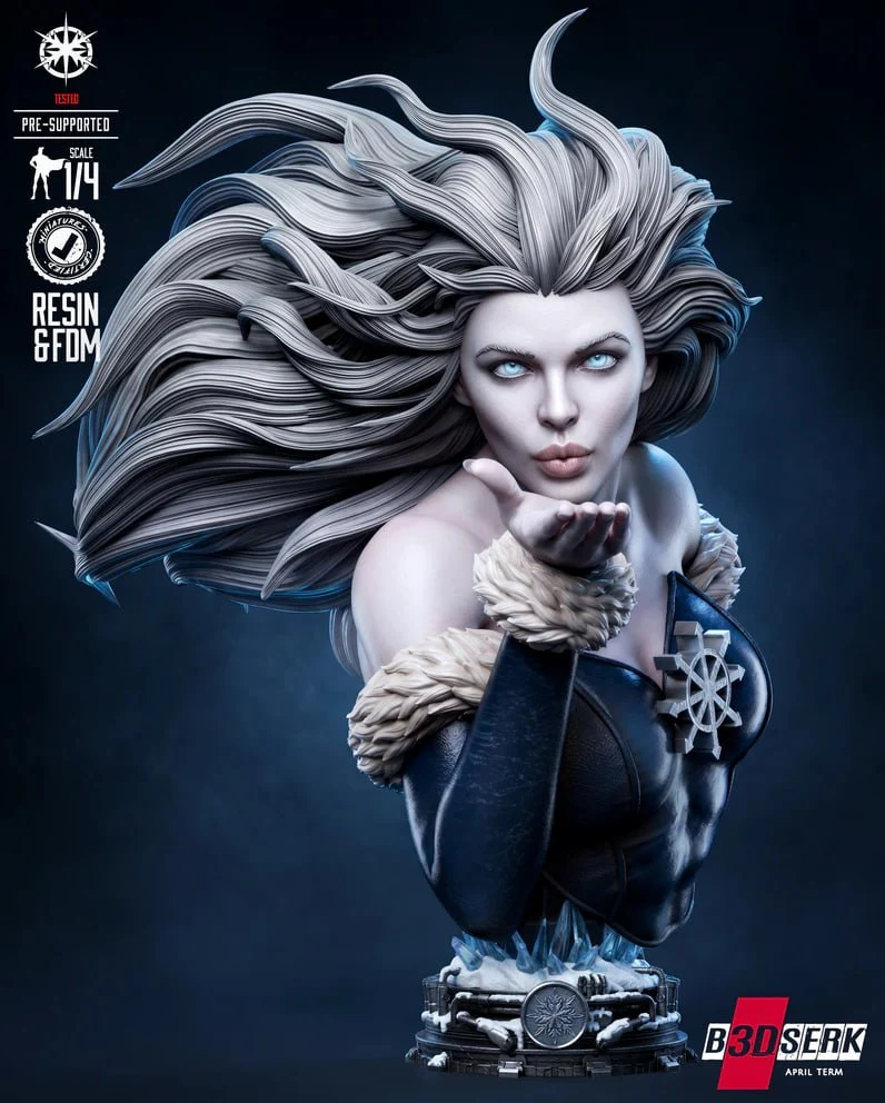 Killer Frost Bust — DC Comics STL render Killer Frost Bust — DC Comics 3D printable STL model