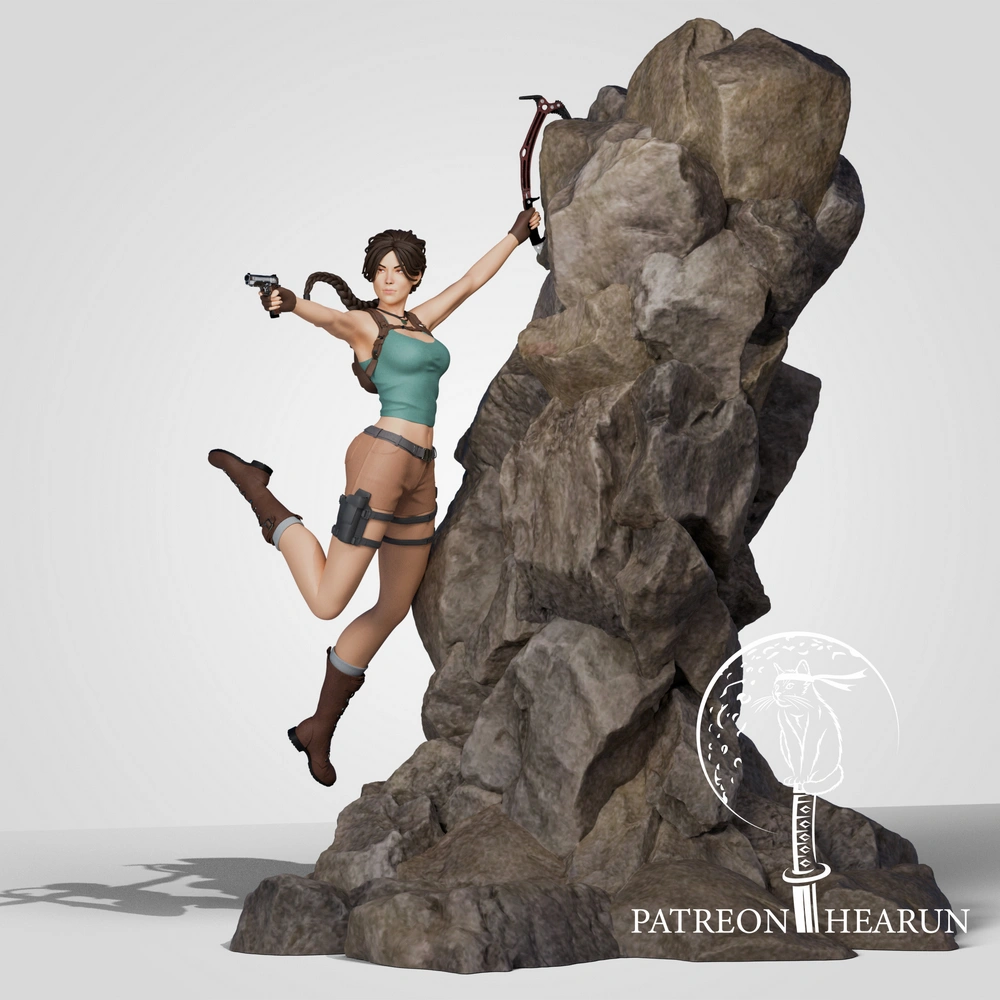 Lara Croft — Tomb Raider STL render Lara Croft — Tomb Raider 3D printable STL model