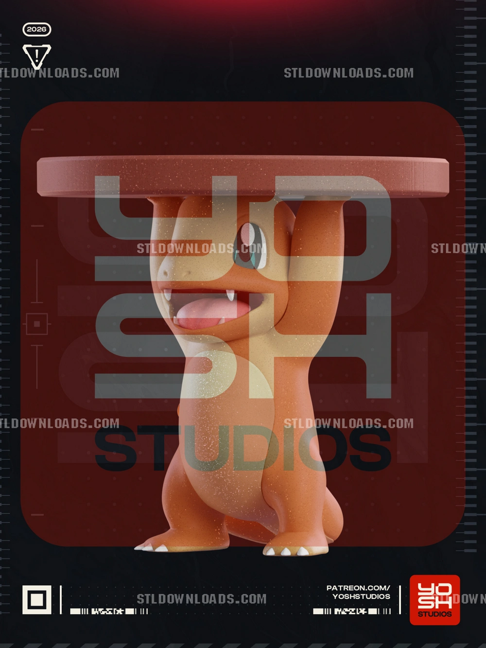 Charmander Table — Pokémon / Utility 3D printable STL model
