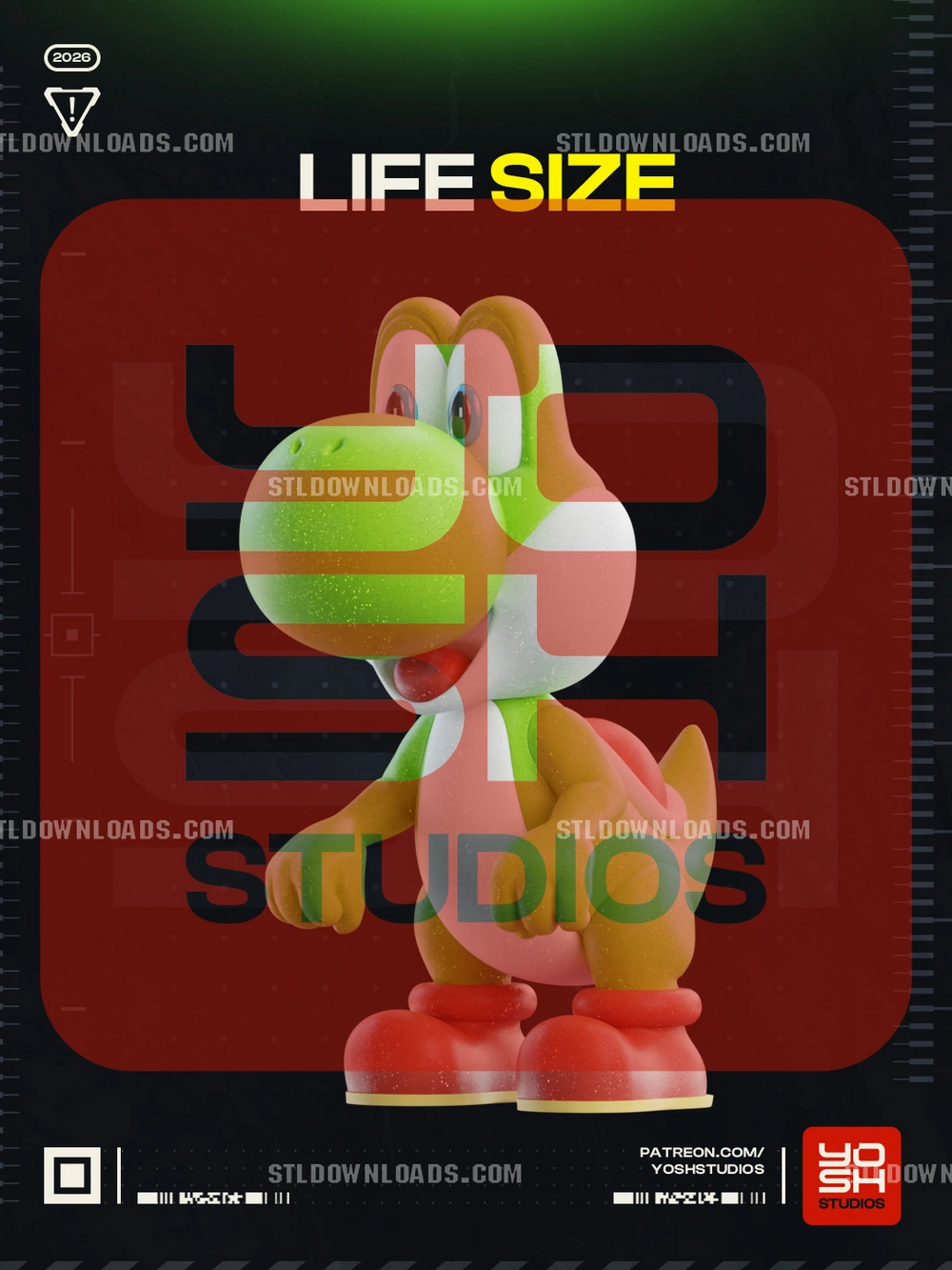 Yoshi ver1 — Super Mario 3D printable STL model