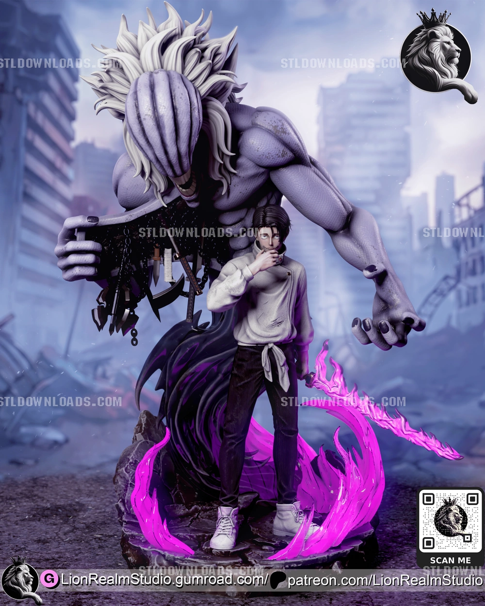 Yuta Okkotsu — Jujutsu Kaisen STL render Yuta Okkotsu — Jujutsu Kaisen 3D printable STL model