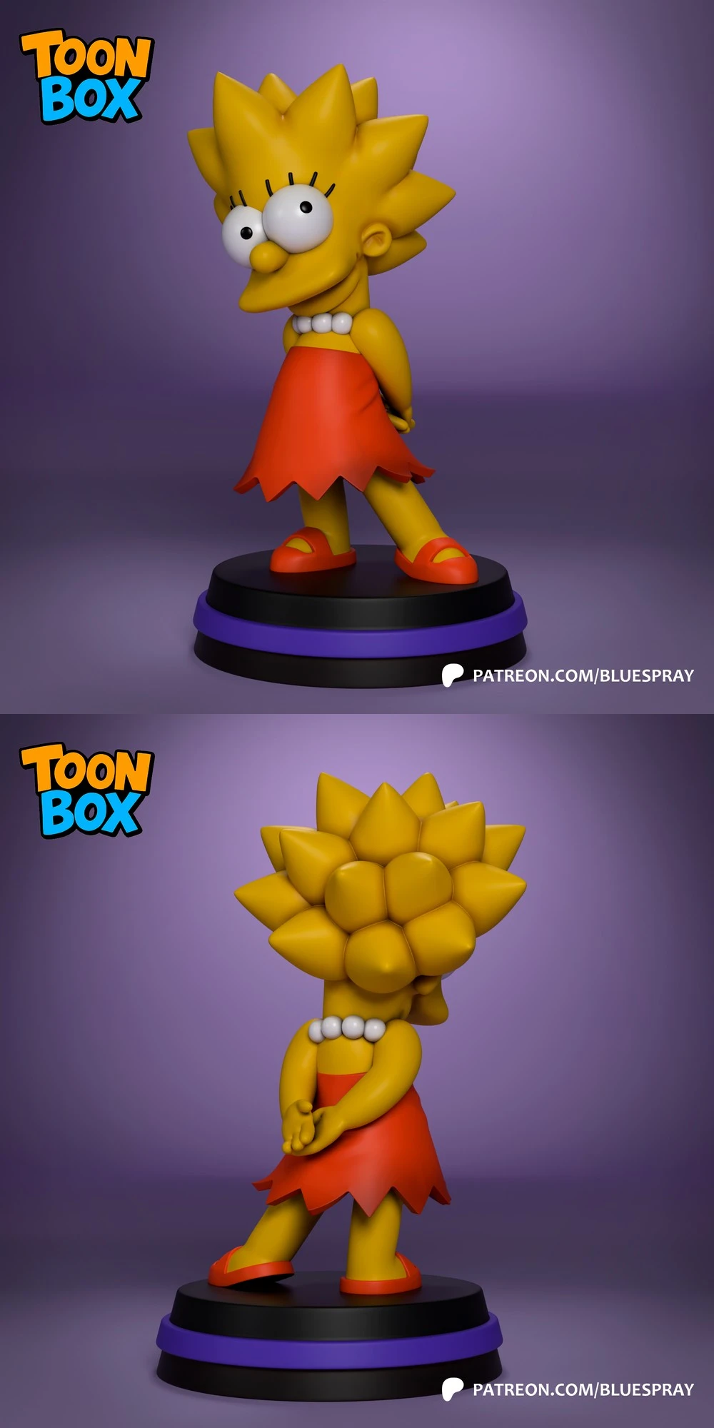 Lisa Simpson — The Simpsons STL render Lisa Simpson — The Simpsons 3D printable STL model