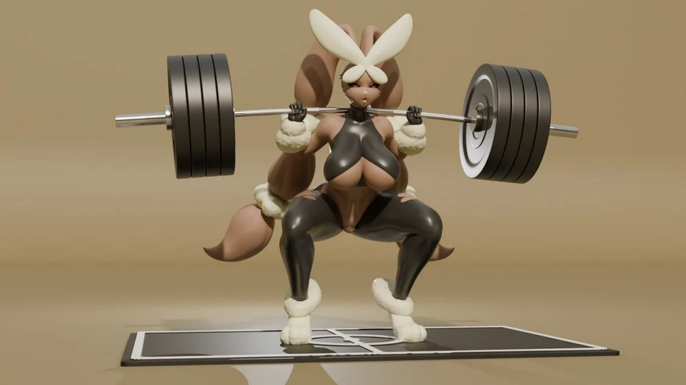 Lopunny Powerlifting — Pokémon 3D printable STL model