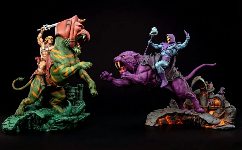 He-Man & Battle Cat — Masters of the Universe STL render He-Man & Battle Cat — Masters of the Universe 3D printable STL model