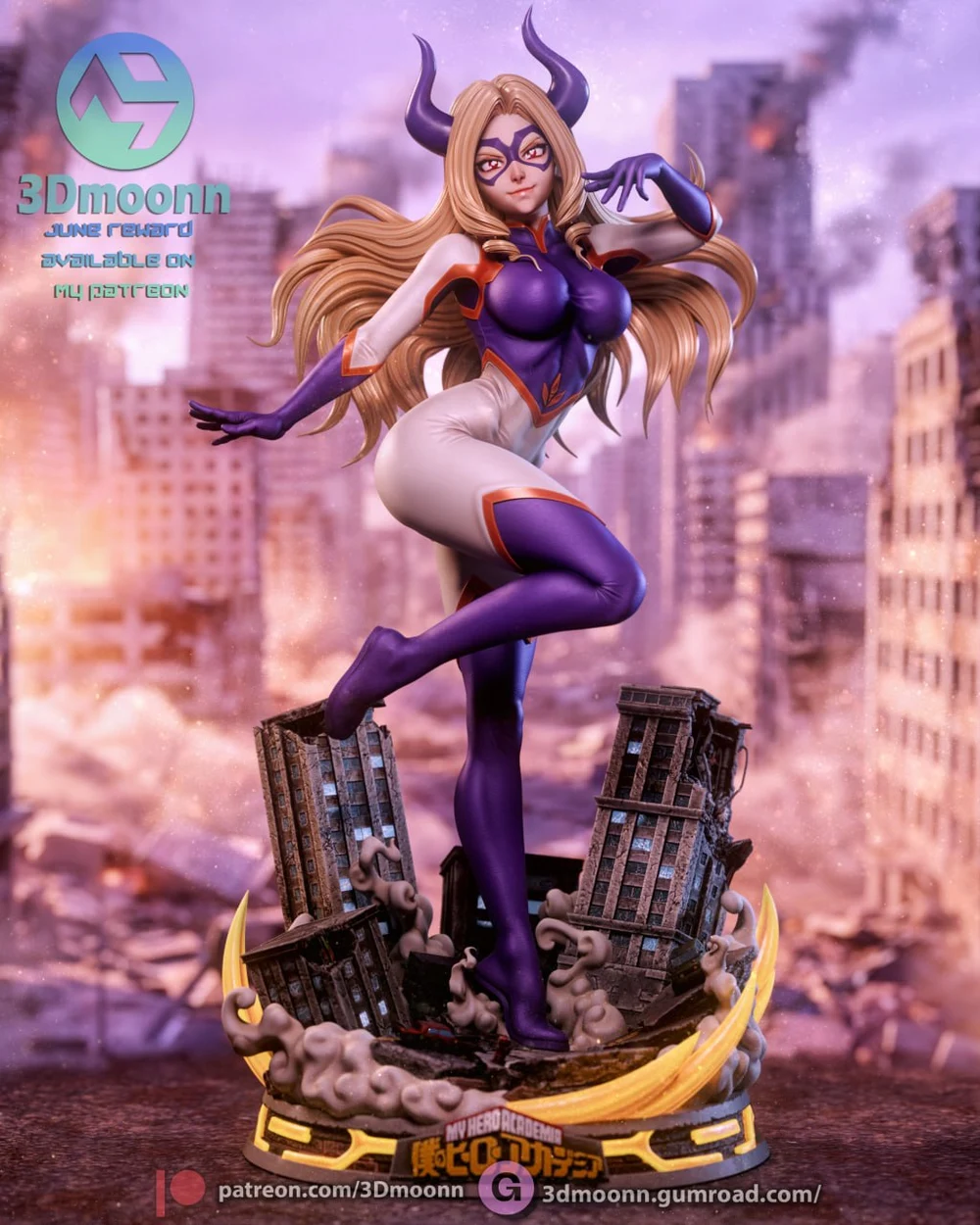 Mt. Lady — My Hero Academia STL render Mt. Lady — My Hero Academia 3D printable STL model