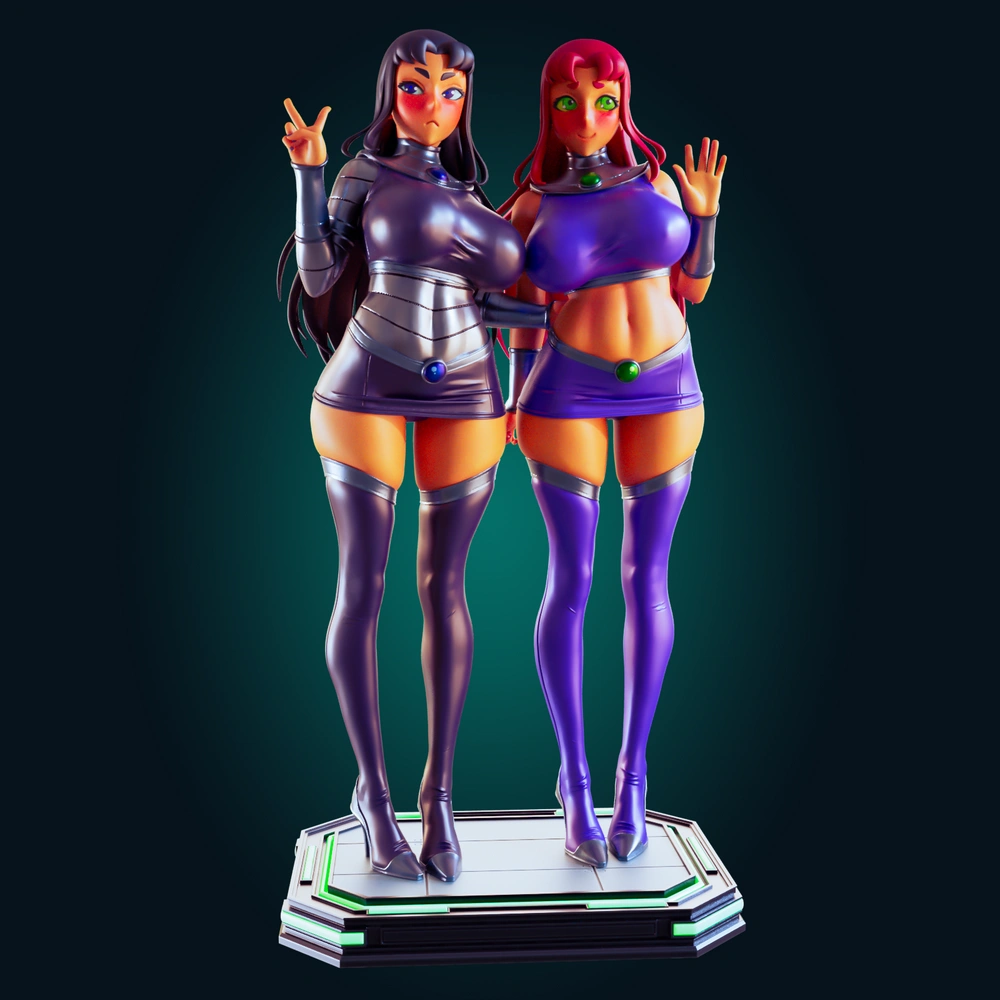 Starfire & Blackfire — DC Comics / Teen Titans 3D printable STL model