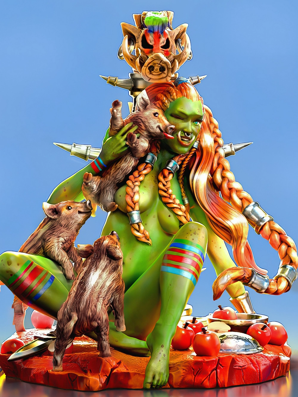 Piglet the Half-Orc Girl — Fantasy / D&D 3D printable STL model