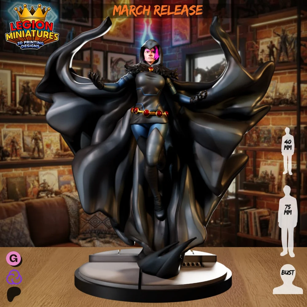 Raven — DC Comics STL render Raven — DC Comics 3D printable STL model