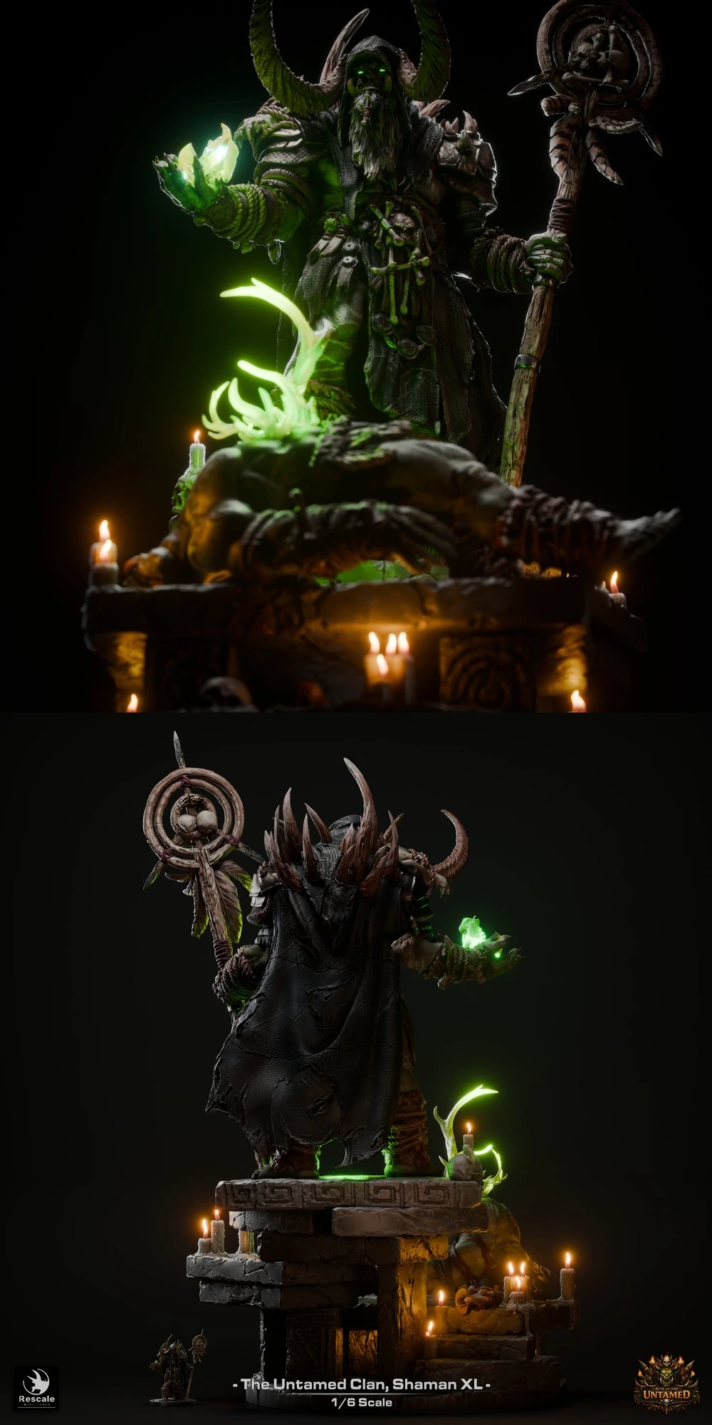 Orc Untamed Shaman — Fantasy / Tabletop STL render Orc Untamed Shaman — Fantasy / Tabletop 3D printable STL model