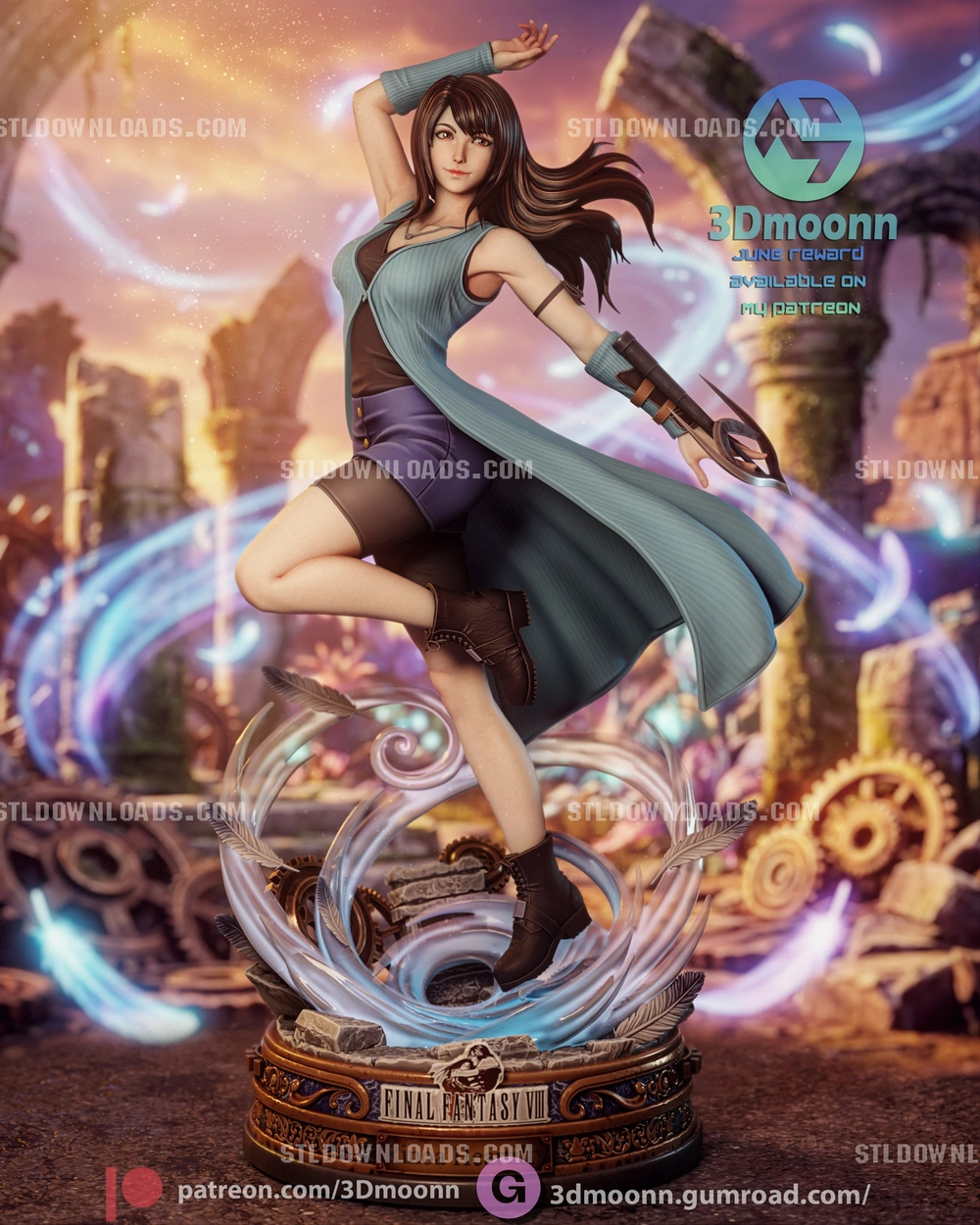 Rinoa Heartilly — Final Fantasy VIII STL render Rinoa Heartilly — Final Fantasy VIII 3D printable STL model