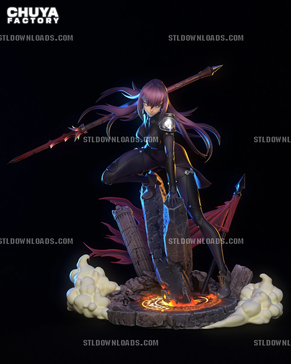 Scathach — Fate Series STL render Scathach — Fate Series 3D printable STL model