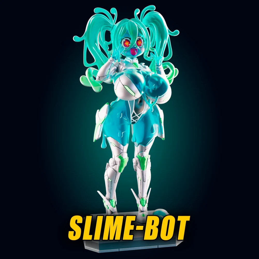 Slime Bot Mecha Girl STL render Slime Bot Mecha Girl 3D printable STL model