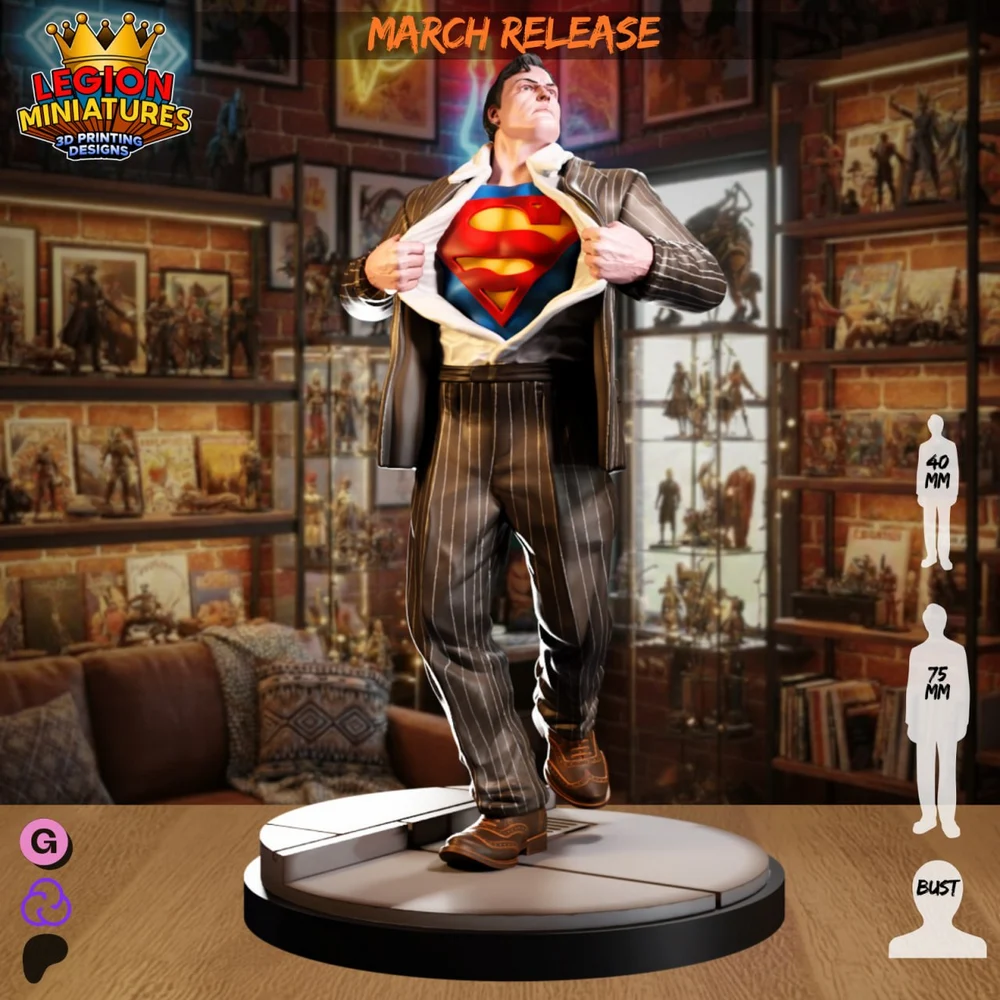 Superman — DC Comics STL render Superman — DC Comics 3D printable STL model