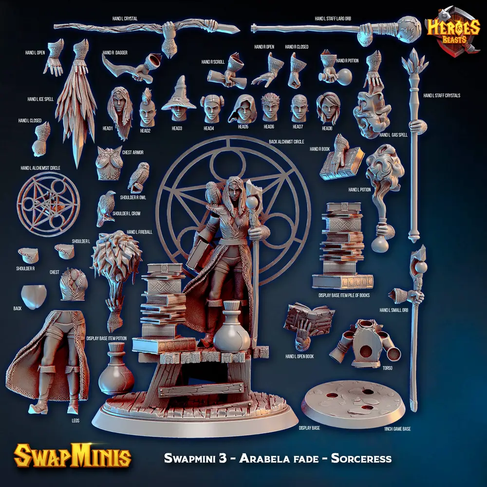 Arabela Fade - Half-Elf Sorceress 3D printable STL model