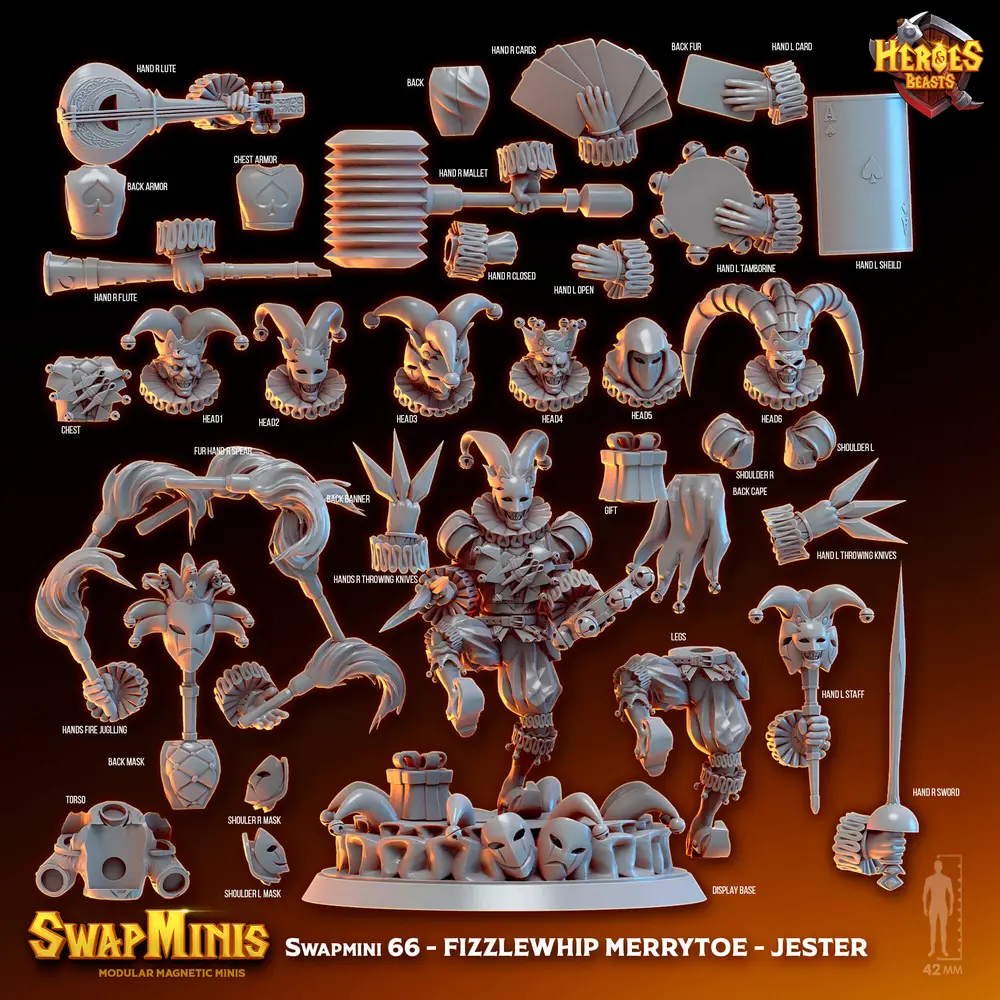 Fizzlewhip Merrytoe - Jester STL render Fizzlewhip Merrytoe - Jester 3D printable STL model