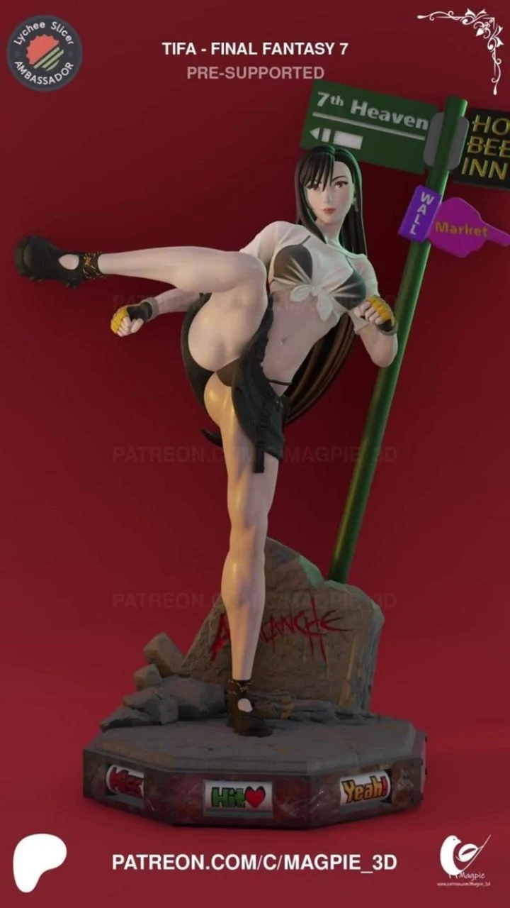 Tifa Lockhart — Final Fantasy VII 3D printable STL model