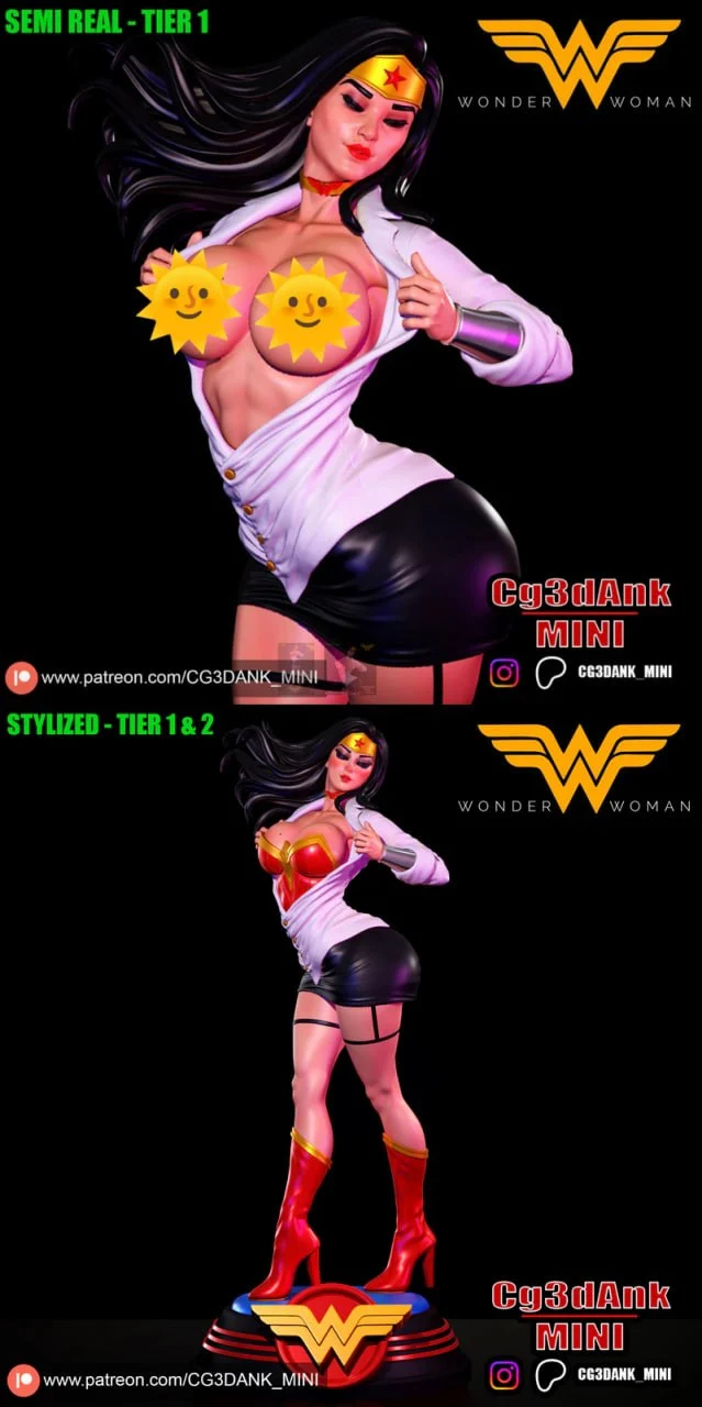 Wonder Woman — DC Comics STL render Wonder Woman — DC Comics 3D printable STL model