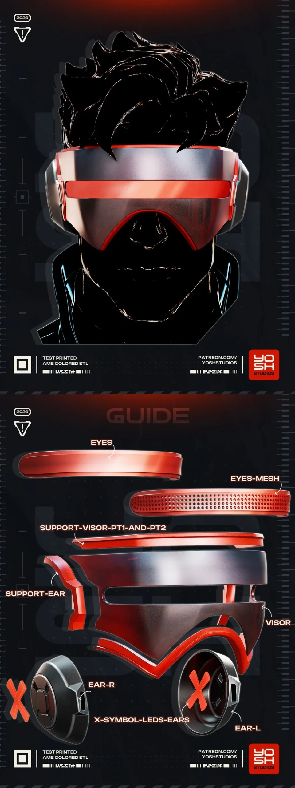 Cyclops Rivals Visor — Marvel / X-Men STL render Cyclops Rivals Visor — Marvel / X-Men 3D printable STL model
