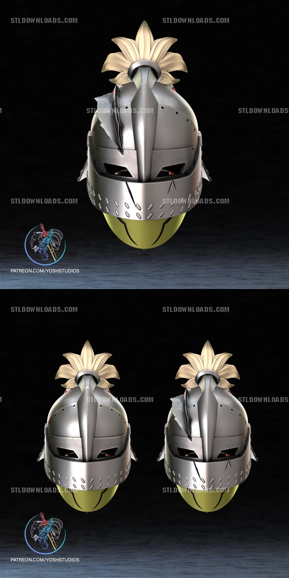 Huntsman Helmet — Monster Hunter / Cosplay STL render Huntsman Helmet — Monster Hunter / Cosplay 3D printable STL model