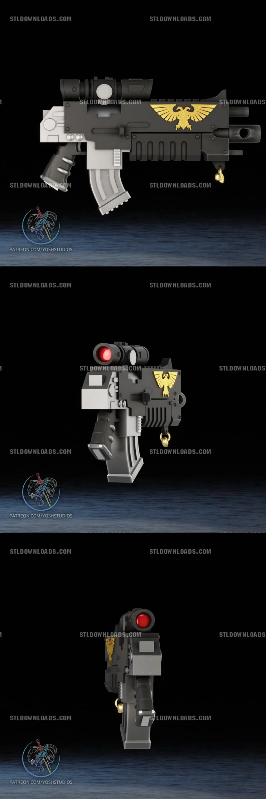 Bolter Rifle Space Marine — Warhammer 40K / Cosplay 3D printable STL model
