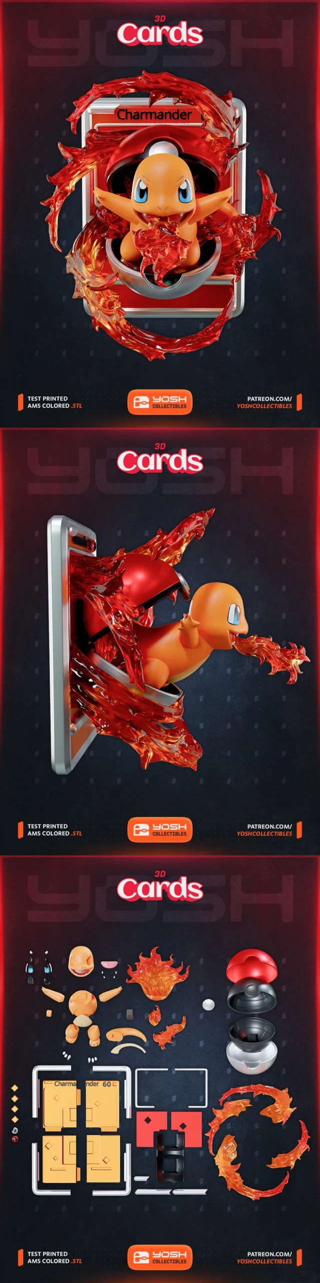 Charmander Card — Pokémon 3D printable STL model
