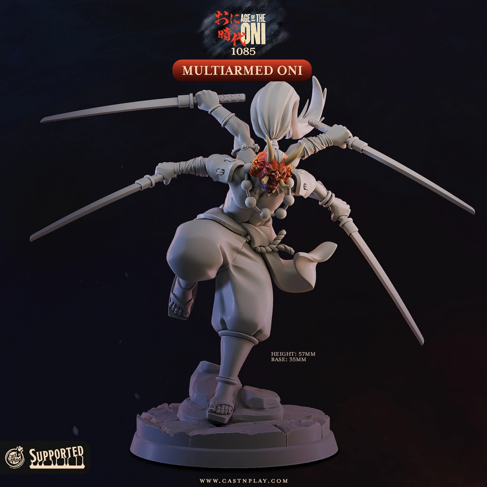 Multi-Armed Oni STL render Multi-Armed Oni 3D printable STL model